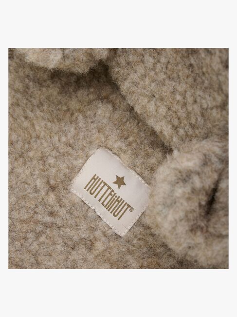 Huttelihut Teddybalaklava med Öron Merinoull, Camel Melange