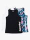 Hyperfied Split Tank Top 3-pack, Black/White/Tropical Flower