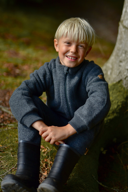 Mikk-Line Ullfleecebyxor Barn, Anthracite Melange