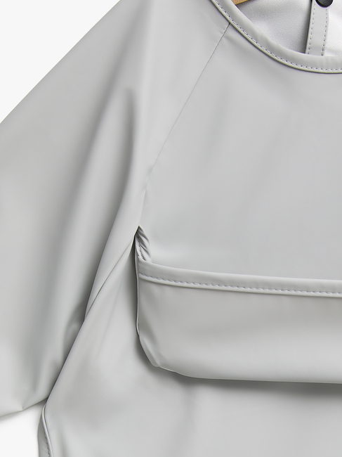 Beemoo CARE Bib  Långärmad Haklapp, Light Grey