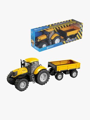 Traktor Med Lav Tilhenger, Gul
