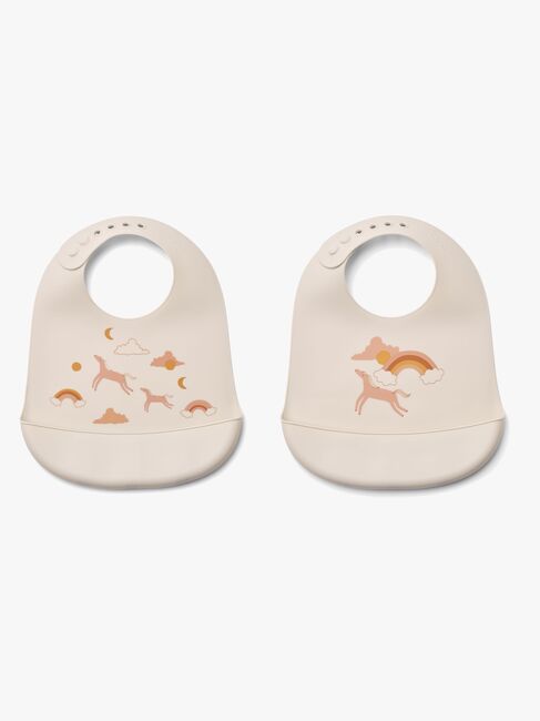 LIEWOOD Tilda Haklapp med Tryck 2-Pack, Dream/Ecru