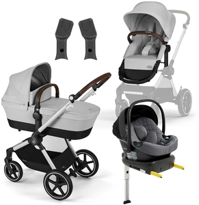 Cybex EOS Lux Duovagn inkl. Beemoo Route Babyskydd & Bas, Lava Grey/Mineral Grey