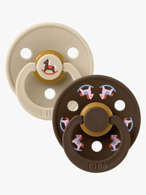BIBS Colour Sut Holiday Horse 2-pak Latex Str. 2, Vanilla/Mocha