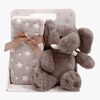 CarloBaby Fleecefilt och Gosedjur Elefant, Brun