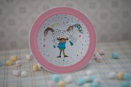 Pippi Långstrump Födelsedag Tallrik med Sugpropp, Rosa