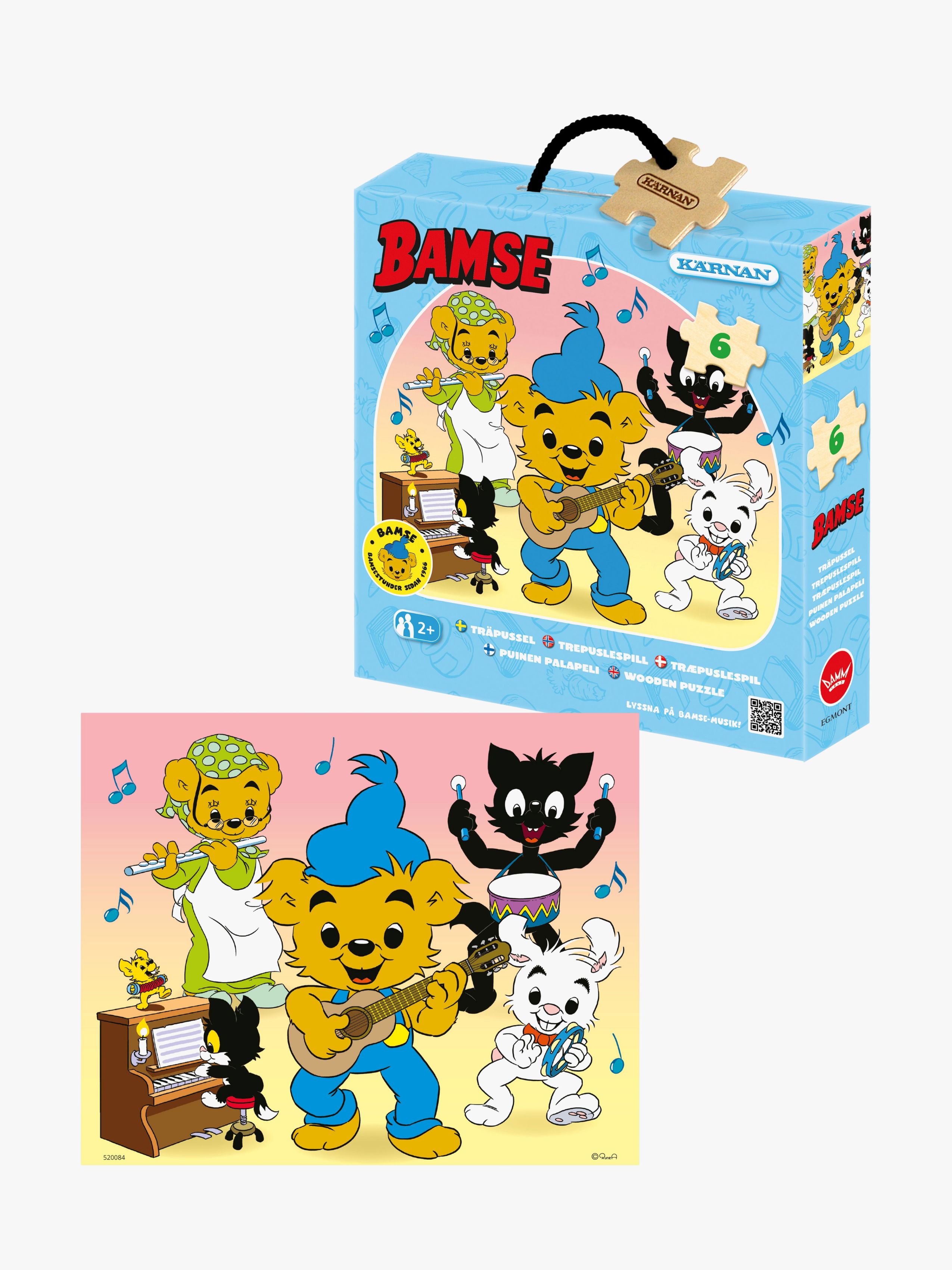 Egmont Kärnan Bamse Musik Träpussel 6 Bitar