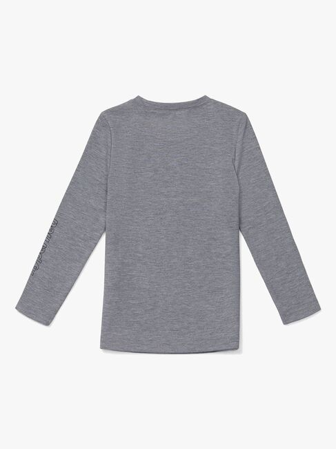 Hyperfied Jersey Logo Long Sleeve Top, Grey Melange