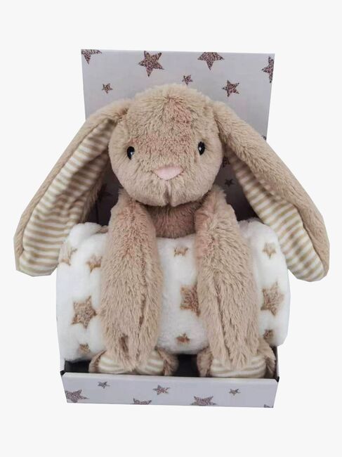 CarloBaby Fleecefilt Beige Stjärna & Kanin