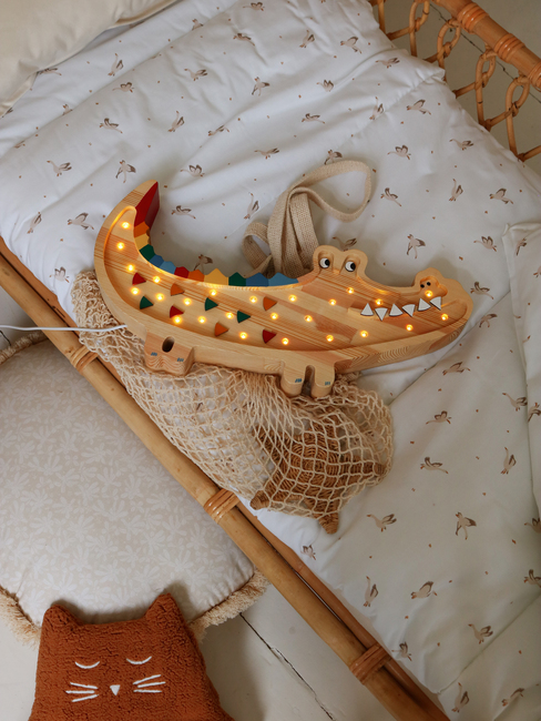 Little Lights Lampa Krokodil, Caribbean Wood