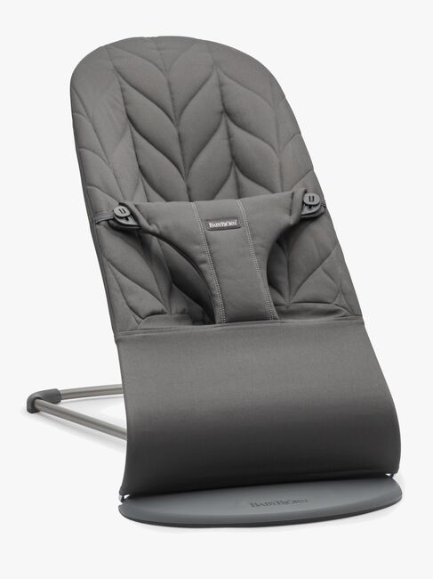 BabyBjörn Bliss Babysitter Vävd Bladmönstrad Quilt, Antracitgrå