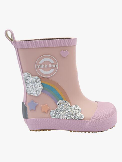 Mikk-Line Barefoot Rainbow Gummistövlar, Adobe Rose
