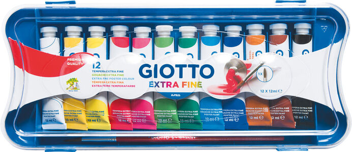 Giotto Extra fine poster paint tubes Färger 12 ml 12-pack, Flerfärgad
