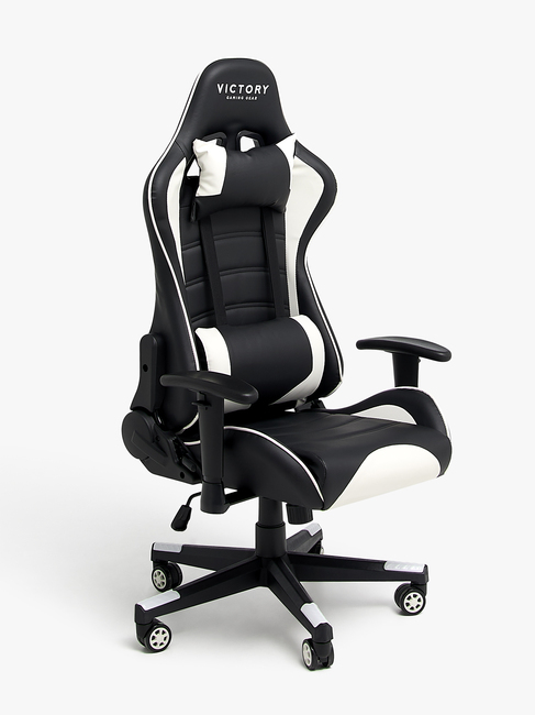 Victory Future Gamingstol inkl. Bord, Svart/Vit