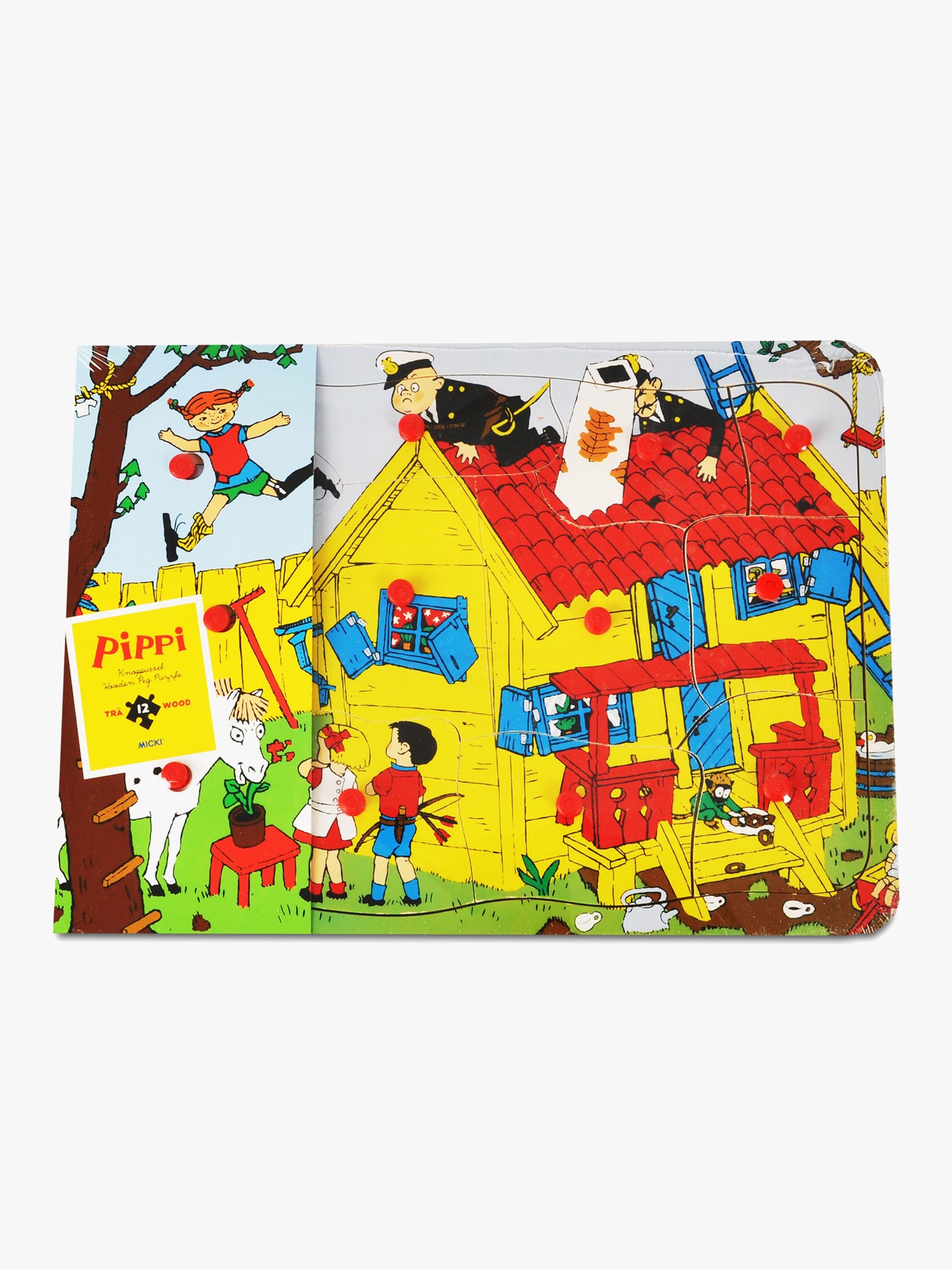 Pippi Långstrump Pippi Knoppussel Trä 12 Bitar