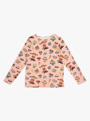 Pippi Langstrømpe T-shirt X Martinex Mums, Pink