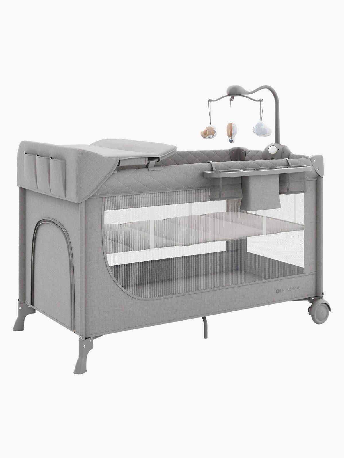 Kinderkraft LEODY UP Resesäng med Tillbehör, Grey