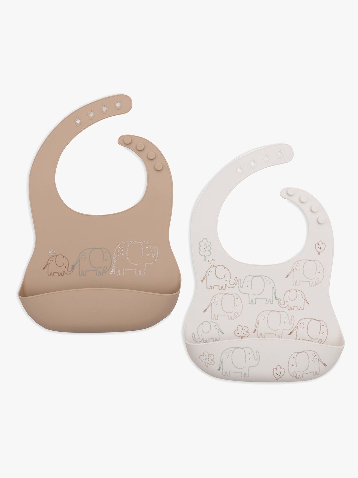 Jollein Haklapp Silikon 2-Pack, Elephant Tales