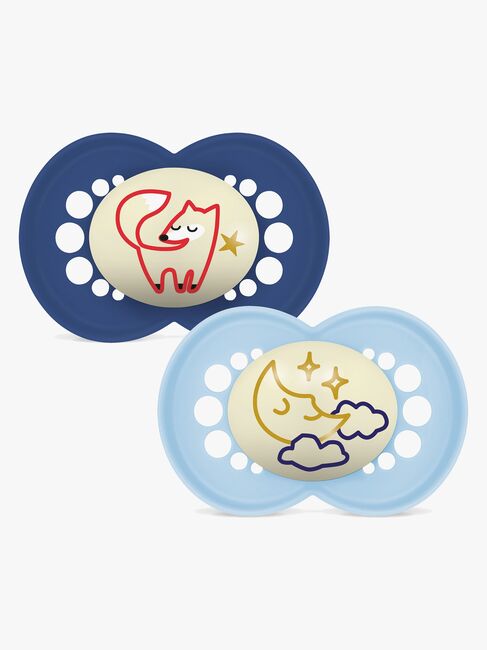 MAM Orginal Night Nappar Silikon 2-Pack 6-16m, Blå