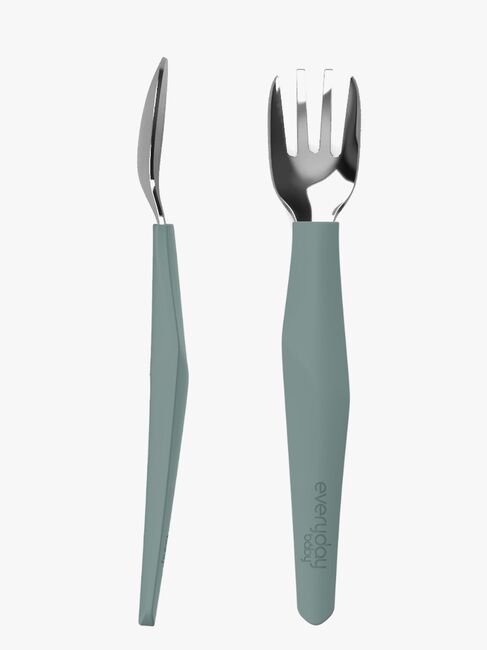 Everyday Baby Bestickset Silikon 2-pack, Grön