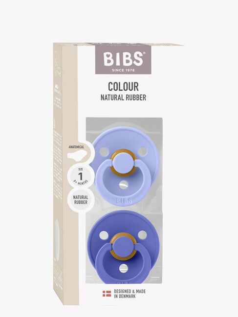BIBS Colour Napp 2-Pack Latex Stl 1 Anatomisk, Hush/Grape