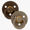 BIBS Colour Napp 2-pack Latex Stl 1 Rund, Mocha/Dark Oak