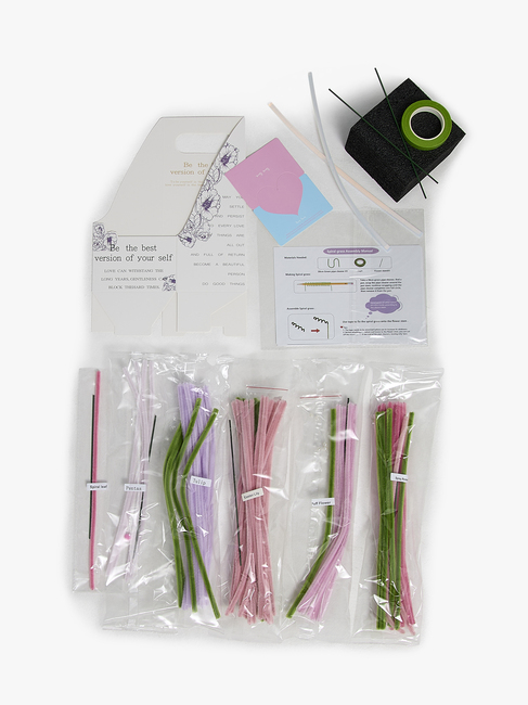 Fippla DIY-set Blombukett med Piprensare 18 Delar, Rosa