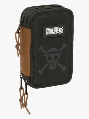 One Piece  Fyllt Trippelpennfodral 37 Delar, Svart