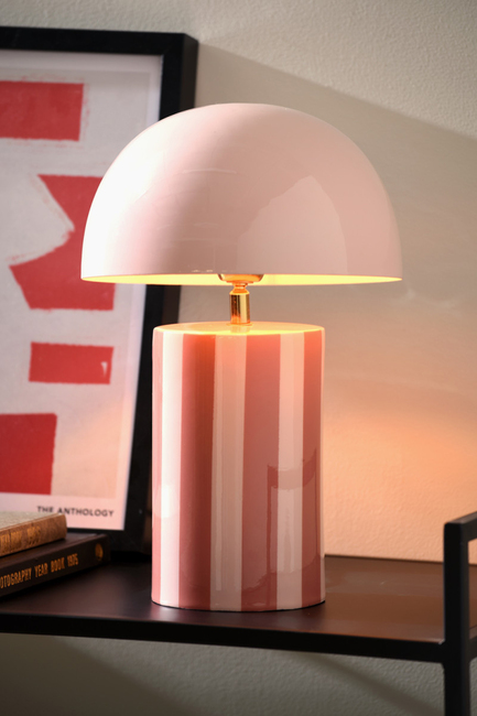 PresentTime Rayado Bordslampa, Rose Tan/Soft Pink