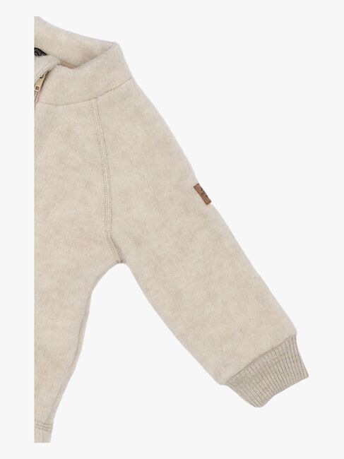 Mikk-Line Ullfleecejacka Barn, Melange Offwhite