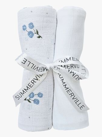 Summerville Organic Muslinfilt 2-Pack, Bluebell