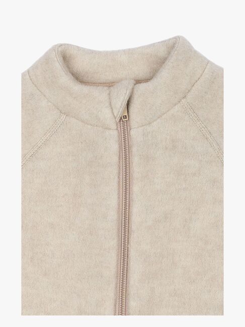 Mikk-Line Ullfleecejacka Barn, Melange Offwhite