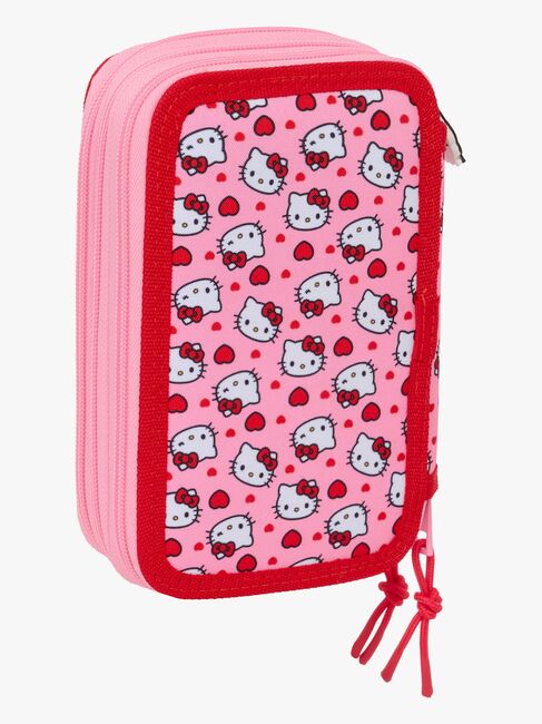 Hello Kitty  Fyllt Trippelpennfodral 37 Delar, Rosa