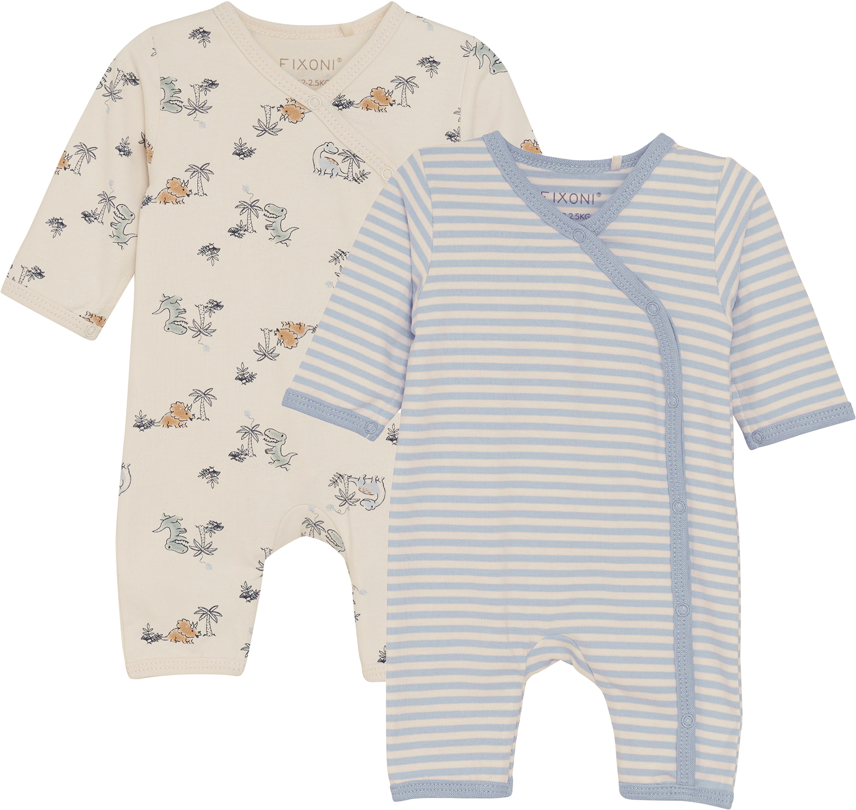 Fixoni Prematur Pyjamasar 2-Pack Stl 44 Blå