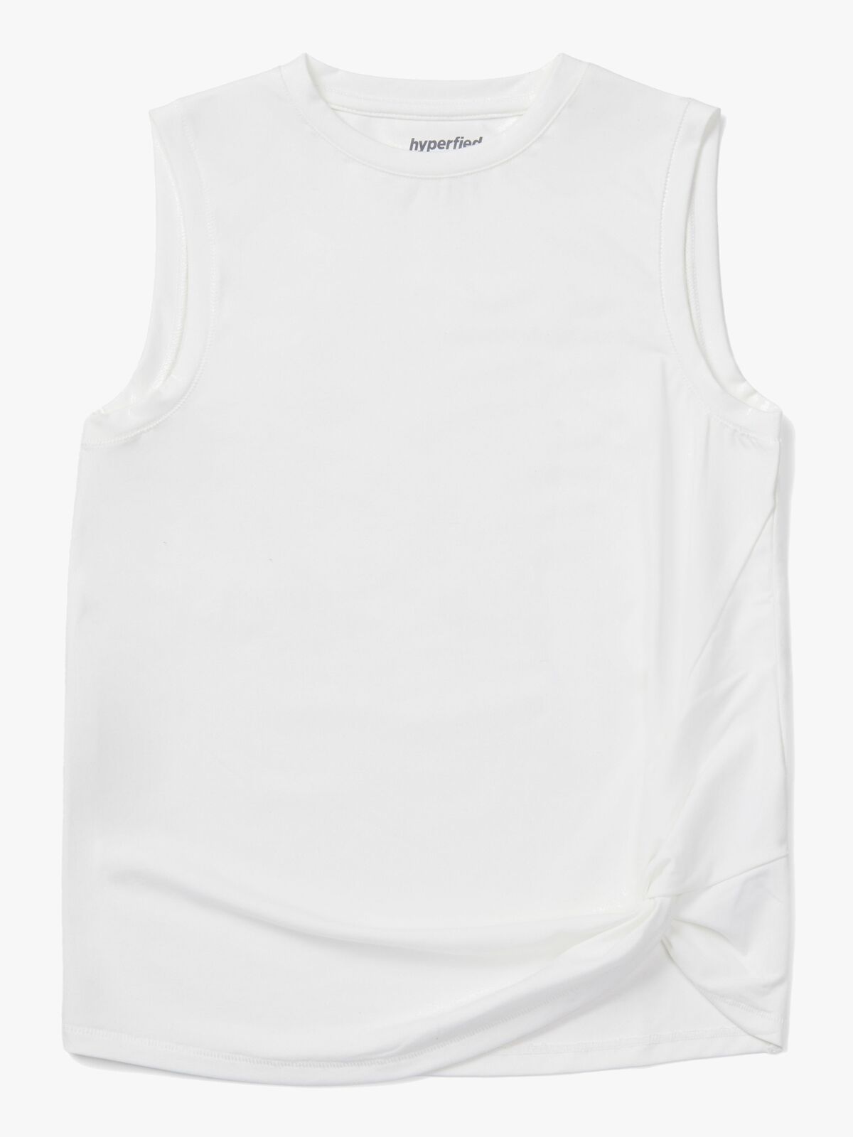 Hyperfied Jersey Knot Tank Top, Snow White