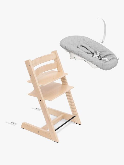 Stokke Tripp Trapp Matstol inkl. Newborn Set, Whitewash/Grey
