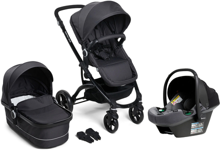 Beemoo Move Duo Duovagn Inkl. Beemoo Route i-Size Babyskydd, Asphalt/Mineral Grey