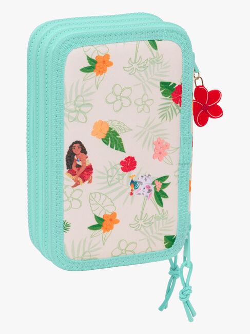 Vaiana Trippelpennfodral, Beige/Blå