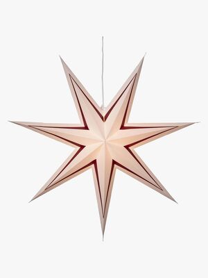 Star Trading Papirstjerne Stripe Hvit Med Rød Rand 80 cm