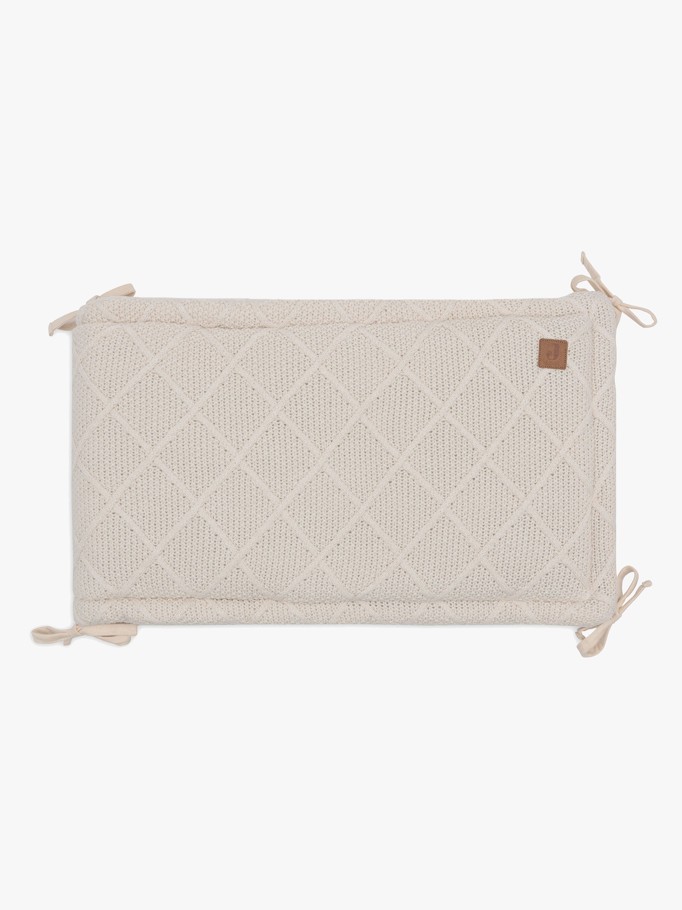 Jollein  Stickat Spjälskydd Rutmönster 180x30, Oatmeal