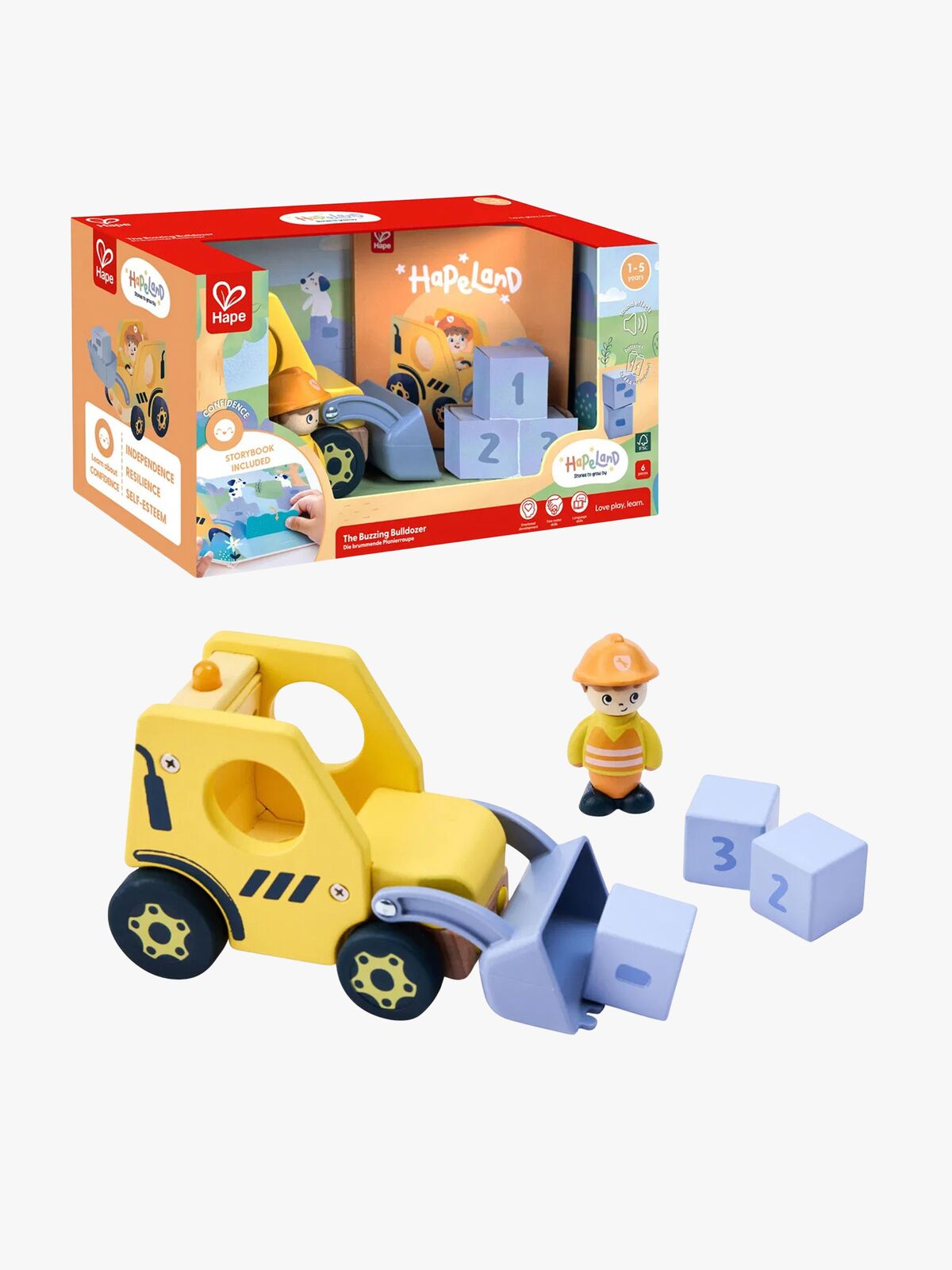 Hape Sagobok med Lekset The Buzzing Bulldozer
