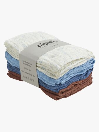 Pippi Muslinfilt 8-pack, Air Blue