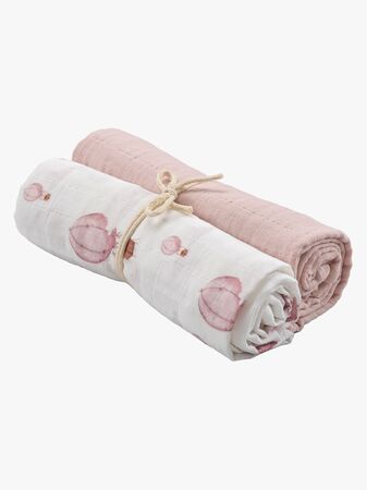 Borganäs Muslinfiltar Ballong 70x70 2-Pack, Rosa