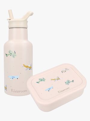 Kidzroom Stainless Steel Flaska & Silikon Matlåda Small Talk, Beige