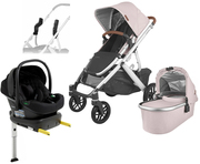 UPPAbaby VISTA V2 Duovagn inkl. Beemoo Route Babyskydd & Bas, Alice Dusty Pink/Black Stone