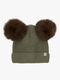 Huttelihut Mössa Merinoull med Pompoms Alpacka, Beetle
