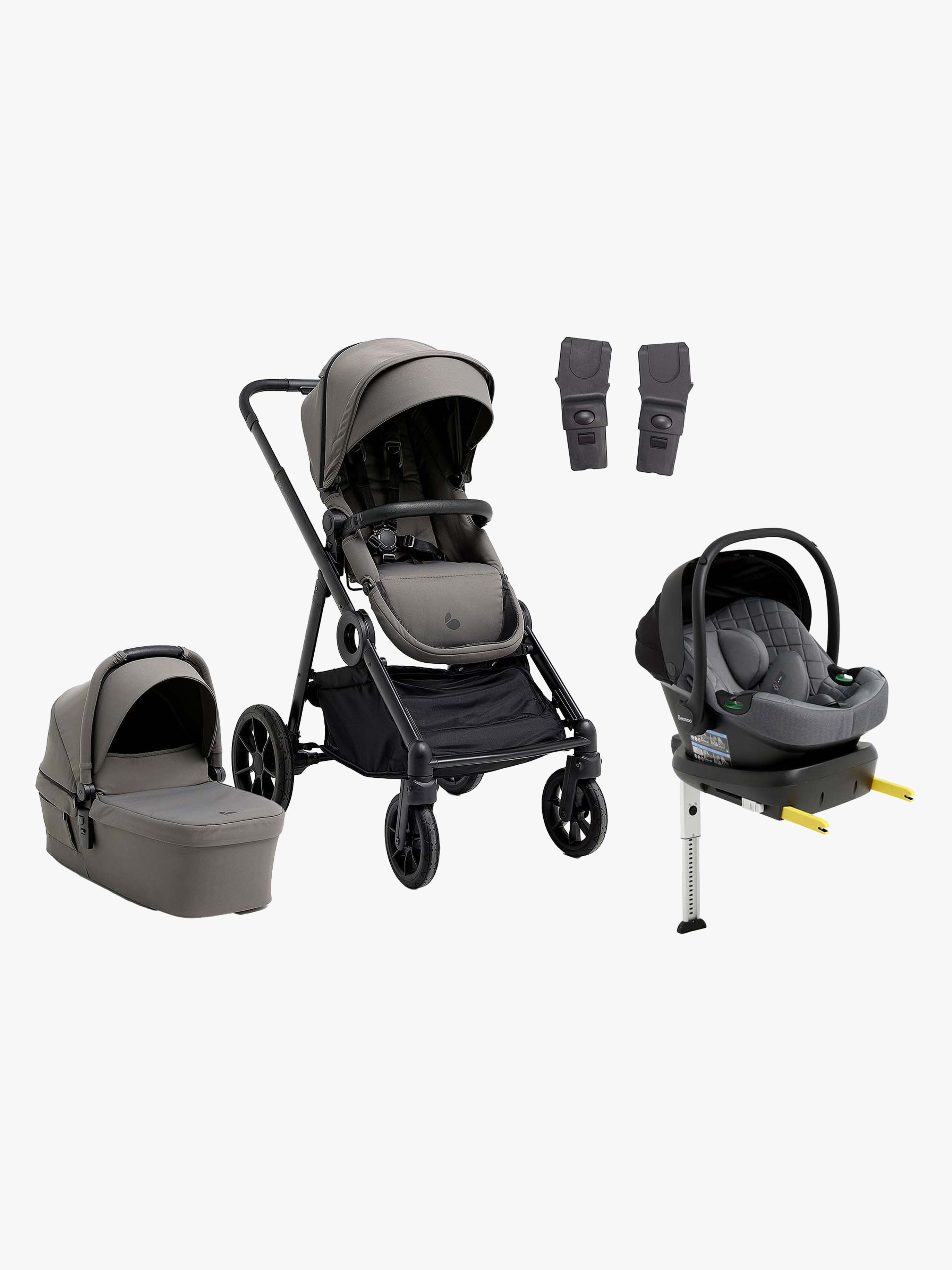 Beemoo Pro Multi 2 Duovagn Inkl. Route i-Size Babyskydd &  Bas Mocha Grey/Mineral Grey