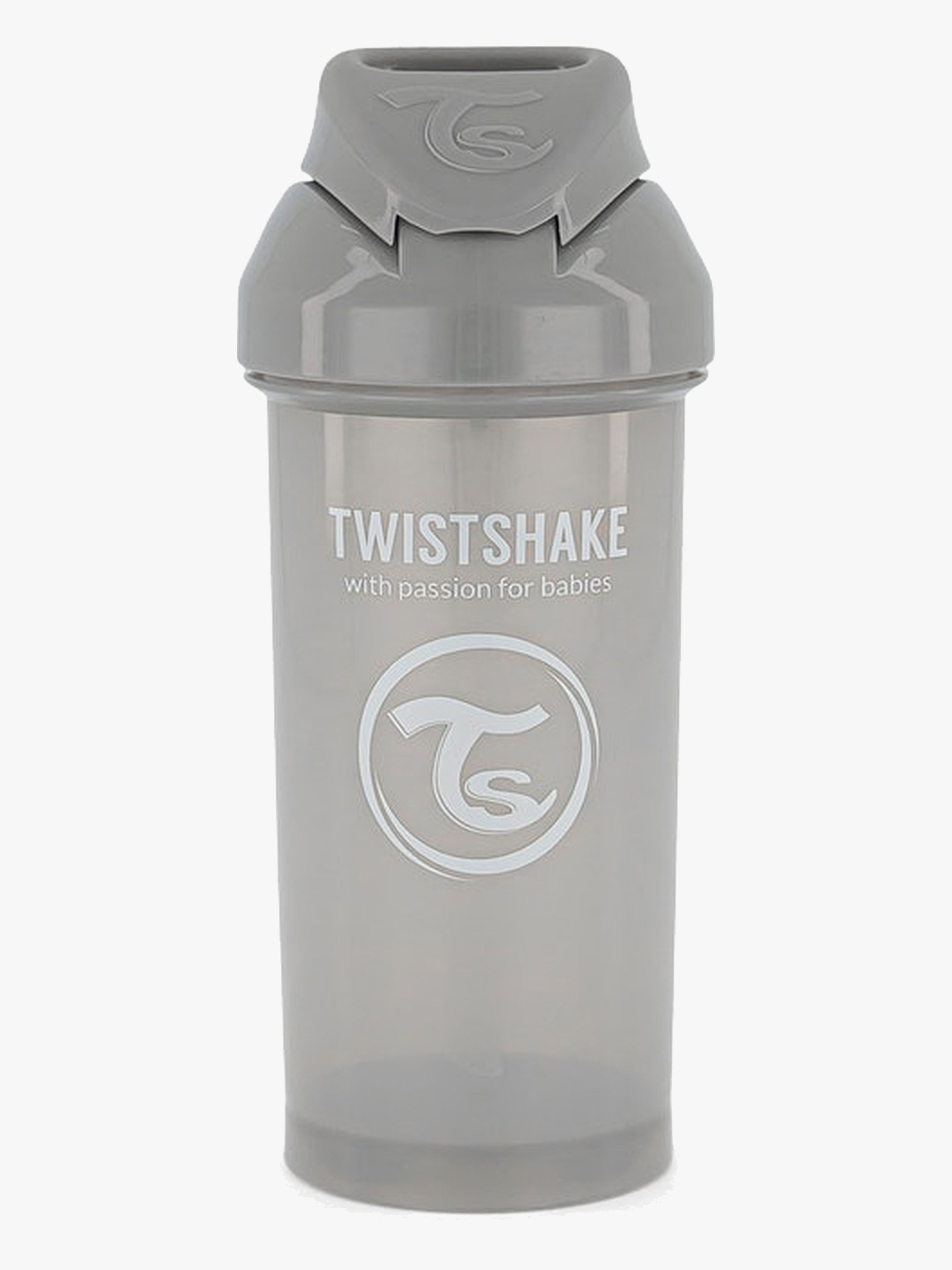 Twistshake Sugrörsmugg 360 ml, Grå