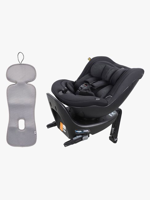 Beemoo Reverse i-Size Bakåtvänd Bilbarnstol inkl. Ventilerande Dyna, Black Stone/Grey