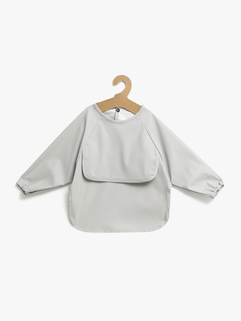 Beemoo CARE Bib  Långärmad Haklapp, Light Grey